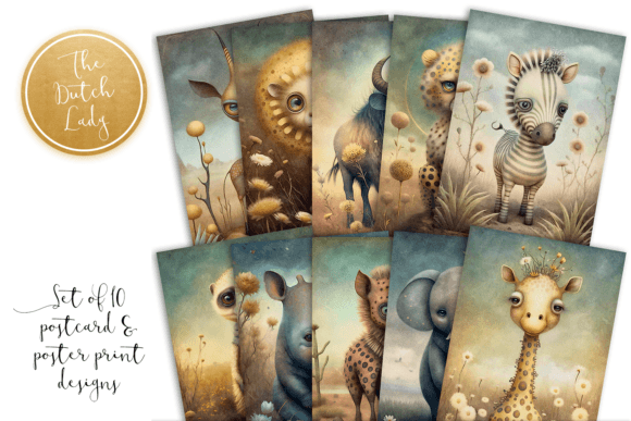 Download Cute Savanna Animals Postcards &amp; Prints - Prints Collection