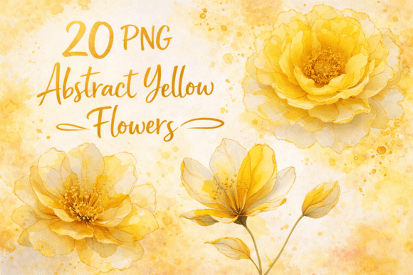 Download Abstract Yellow Flowers Watercolor - Yellow flowers Collection
