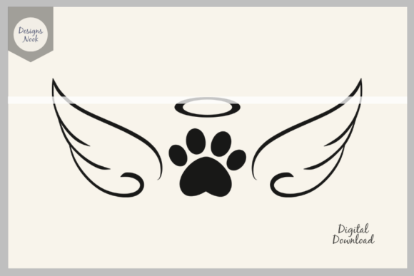 Download Paw Prints Wings and Halo, Pet Memorial - Prints Collection
