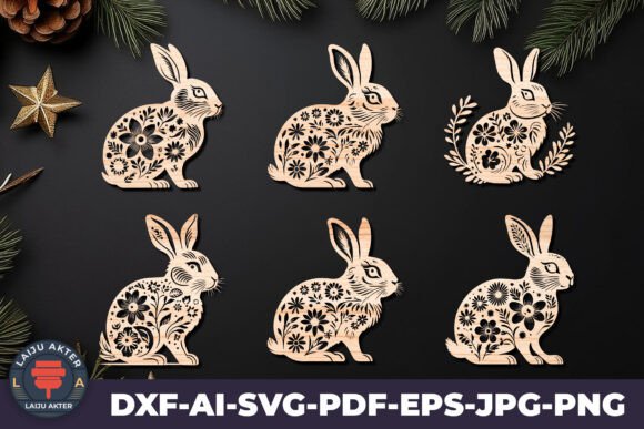Download Cricut RABBITS Easter Laser Cut SVG File - Premium Resources