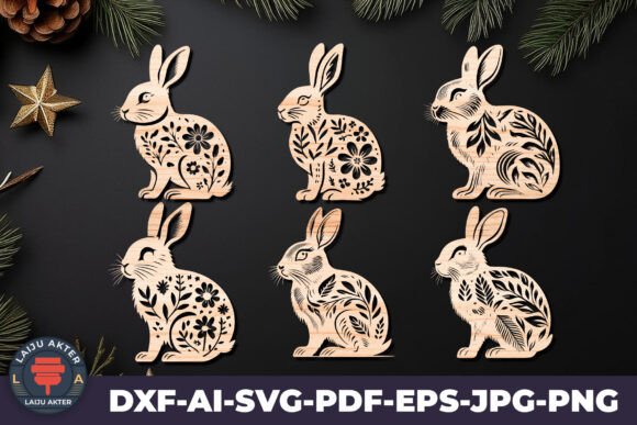 Download Cricut RABBITS Easter Laser Cut SVG File - Premium Resources