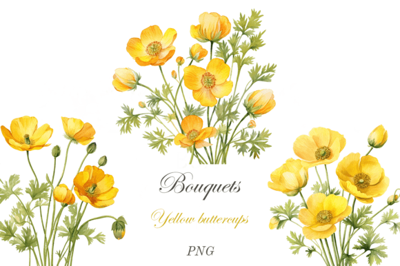 Download Watercolor Yellow Flowers Bouquets - Yellow flowers Collection